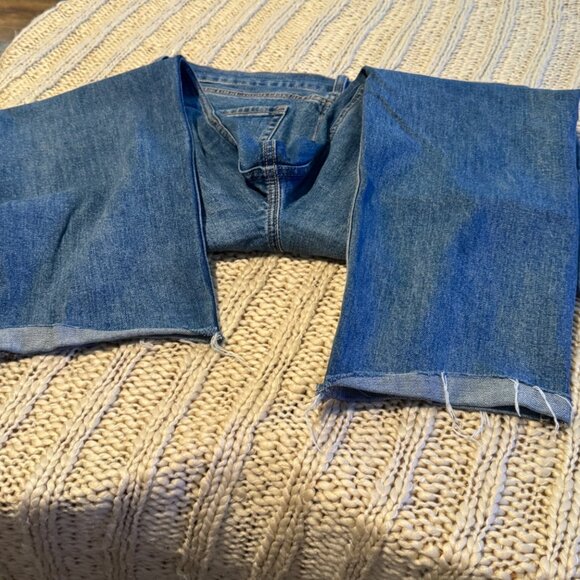 Old Navy button fly extra High Rise Curvy Sky Hi Straight woman’s size 16 blue j - Picture 6 of 7